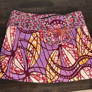 Asha Multicolor Snap Wrap Mini Skirt Fully Adjustable One Size Fits Most